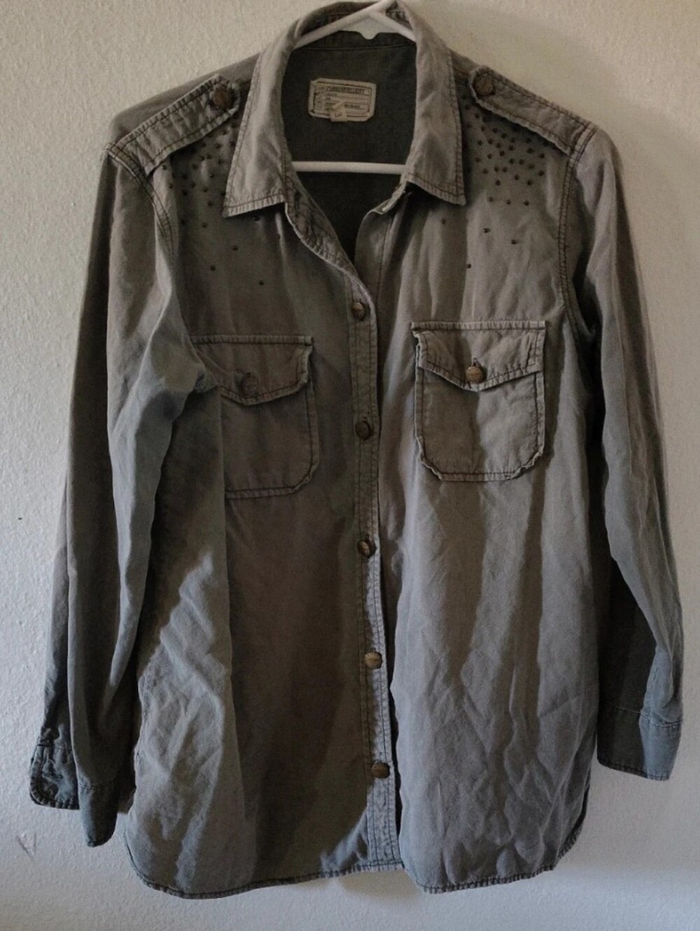 Current Elliott The Perfect Shirt With Studs Size Large